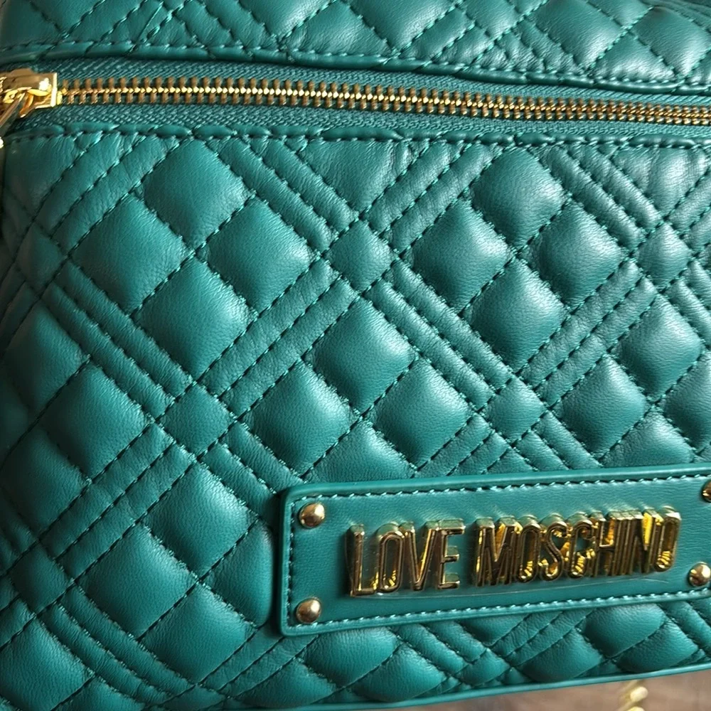 NWT Love Moschino Teal Quilted Women's Bag - Picture 9 of 9